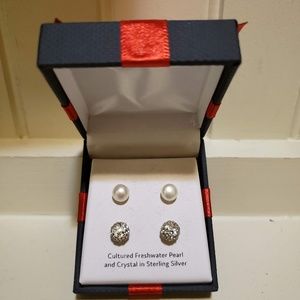 Pearl and Sterling Silver Earrings